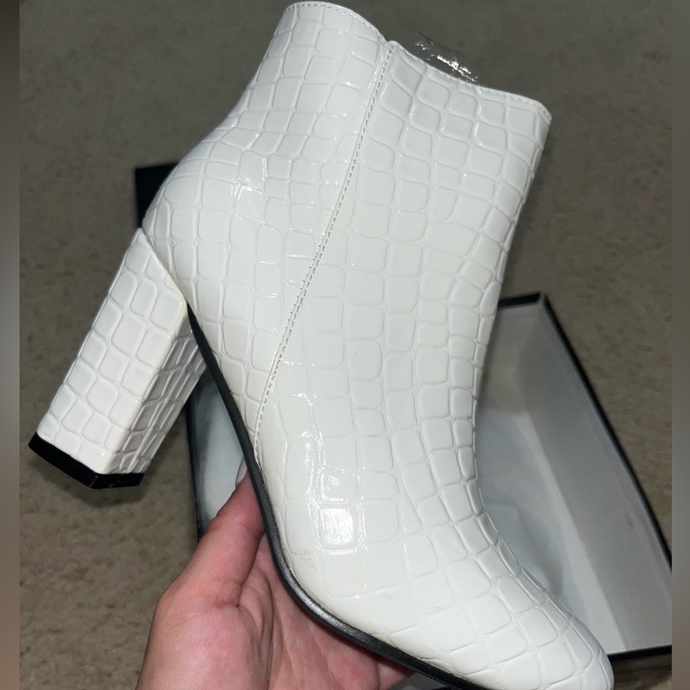 White ankle boots